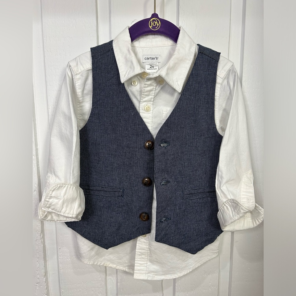 Carter’s White Button Up Shirt Sz 2T
